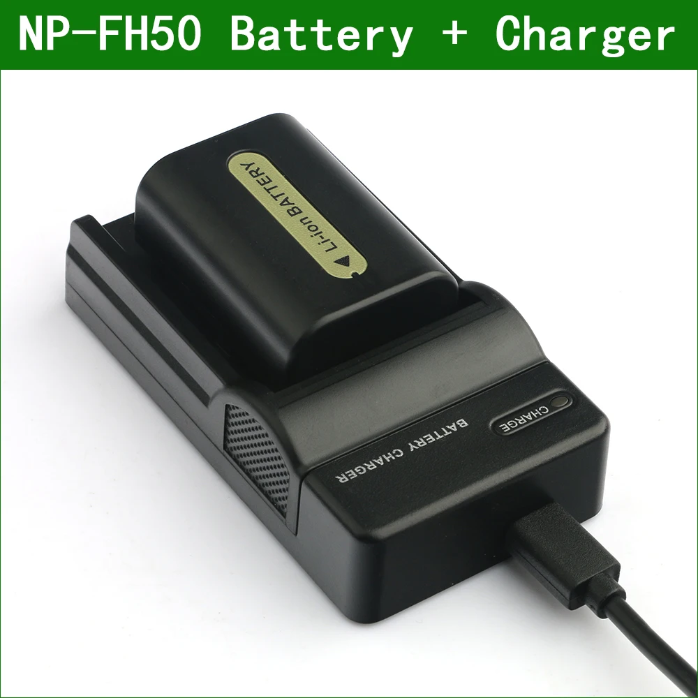 LANFULANG NP-FH50 NP FH50 батарея для цифровой камеры + Зарядное устройство Sony HDR-SR12 HDR-UX20