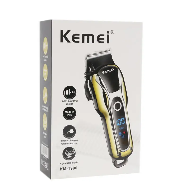Kemei перезаряжаемый триммер для волос, профессиональная машинка для стрижки волос, машинка для бритья, инструмент для удаления бороды, электрическая бритва