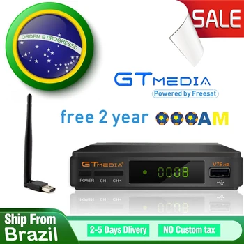 

GTmedia V7S HD+USB WiFi Satellite Receptor 1 year cccam DVB-S2 Satellite Receiver More Than Be Freesat V7 Satellite Receiver