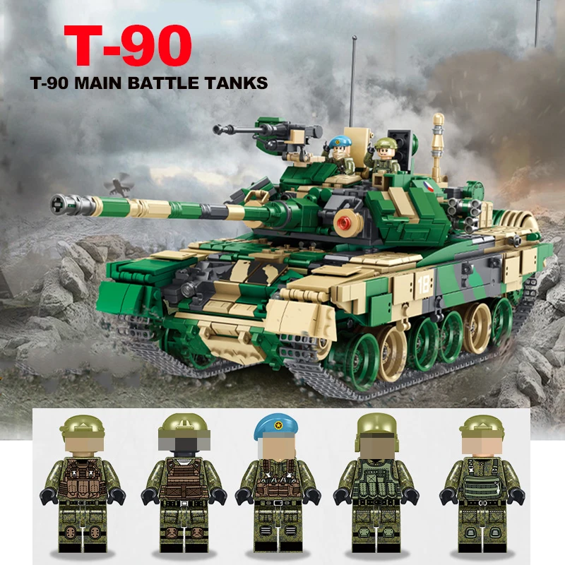 632005 T-90, основной боевой танк, набор строительных блоков, кирпичи, сборные, сделай сам, на день рождения, развивающие игрушки, веселые рождественские подарки, 1773 шт