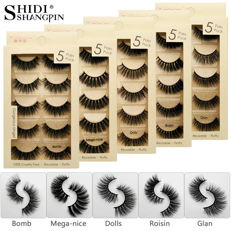 

5 pairs mink eyelashes makeup false lashes hand made mink lashes dramatic eye lashes for make up maquiagem mink cilios faux cils