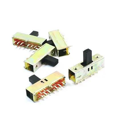 

5Pcs 11mm High Side Knob 12Pin 2 Position 4PDT Slide Switch 0.5A AC50V