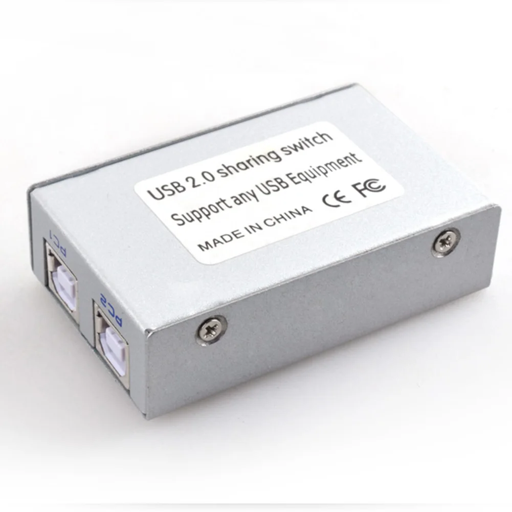 USB 2,0 разветвитель автоматический переключатель электронный металлический принтер устройства для обмена Компактный ПК офисный адаптер для компьютера коробка