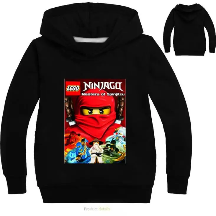 

2-12Years Kids Boys Sweatshirt Ninja Ninjagoed Hoodies Legoes Clothes Cartoon Clothing Children Long Sleeve Coat Casual Top