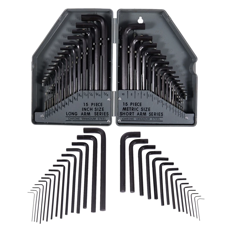 

30 in 1 Hex Key Wrench Torx Hex Allen Key Sets SAE Metric Driver Tool Set