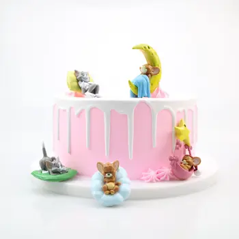 

5pcs/set Tom Cat Toy Jerry Mouse Sleeping Figure Action Figures Toys PVC Model Collection Toys Cake Decoration Kid Gift