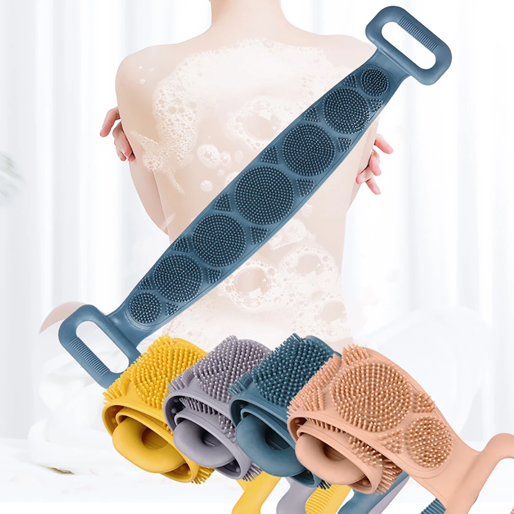Massage-Towel Bath-Belt Shower-Brush Body-Cleaning-Brushes Silicone Soft-Exfoliating-Back-Scrubber