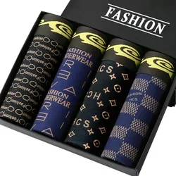 Boxer Men Panties Breathable Comfortable Underwear Man Boxers Plus Size Elastic BoxerShorts Underpants Male Printed Boxers M-3XL
