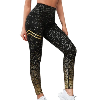 

Women Yoga Pants Gym Leggings Elastic Printed Tummy Control Workout High Waist Fitness Training Casual Running Slim Sports