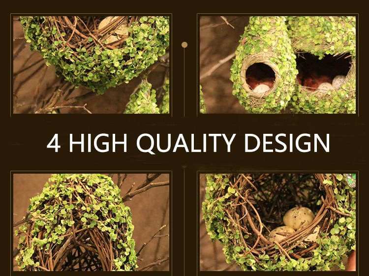 Имитация растения Птичье гнездо Moss Bird'sNest Птичье гнездо реалистичные ручной работы новые фотографические проекты окно Висячие
