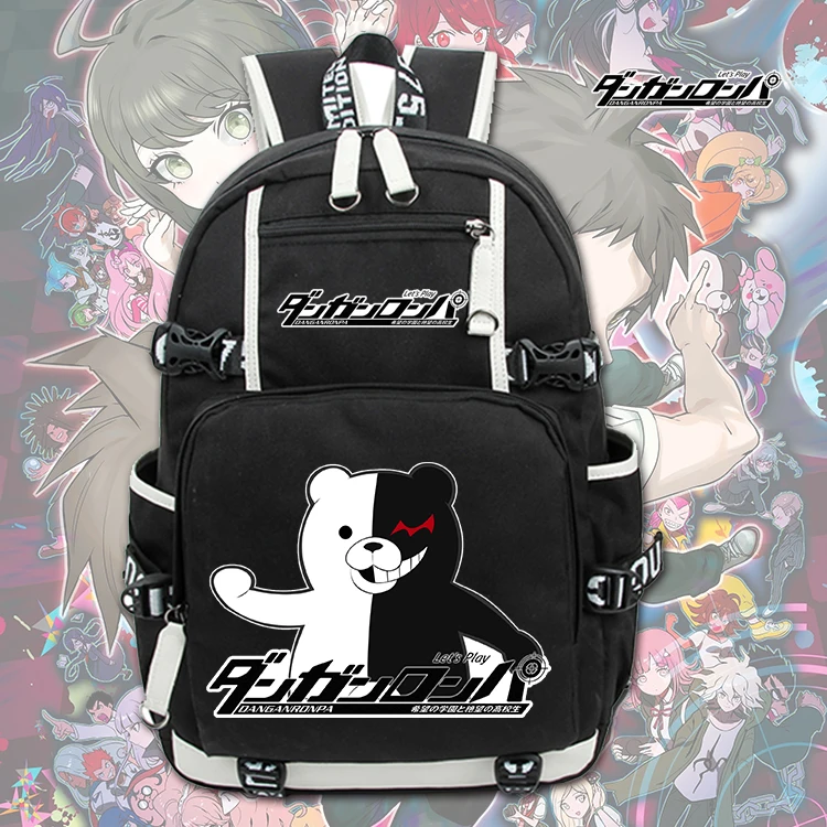 Черный рюкзак с аниме Danganronpa Monokuma школьные сумки для ноутбука путешествий