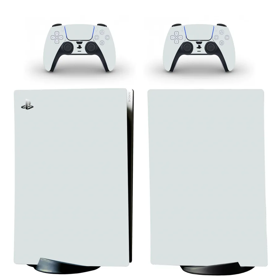 Black White Gray Style Skin Sticker for Playstation 5 PS5 Digital Edition Console & 2 Controllers Vinyl Protective Decal Skins 