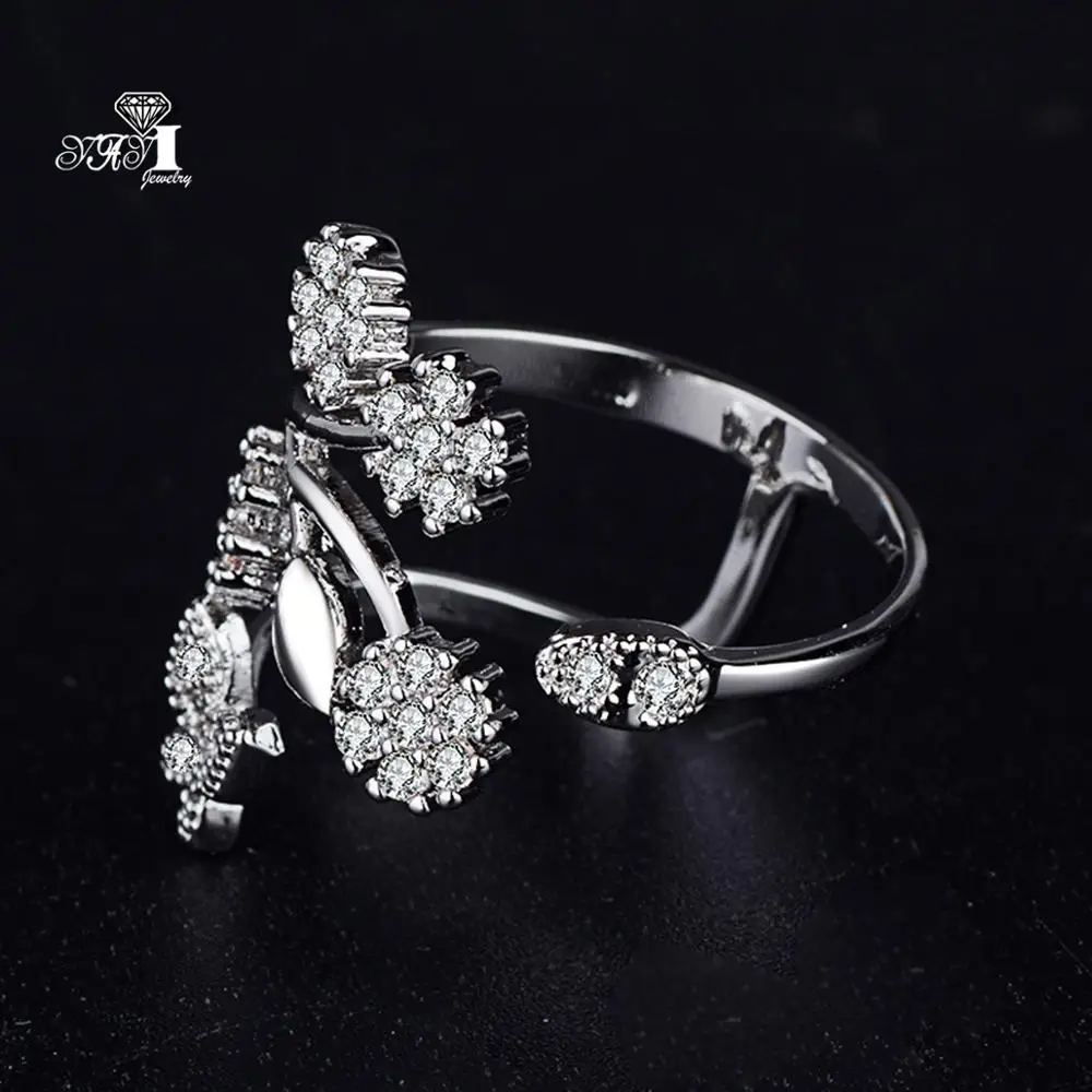 YaYI кольцо с голубым кристаллом 4,9 CT белый цирконий серебристый цвет обручальные кольца Свадебные кольца с регулируемым сердцем вечерние кольца Подарки