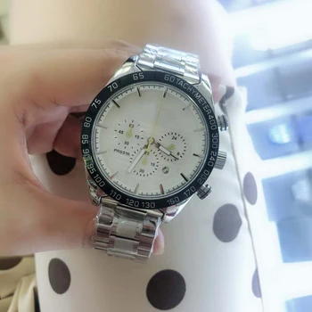 

Fashion Men's 6 Pin Chronograph Wristwatch luxury brand Clock Quartz Watch Black Dial Relógio de homem relojes hombre