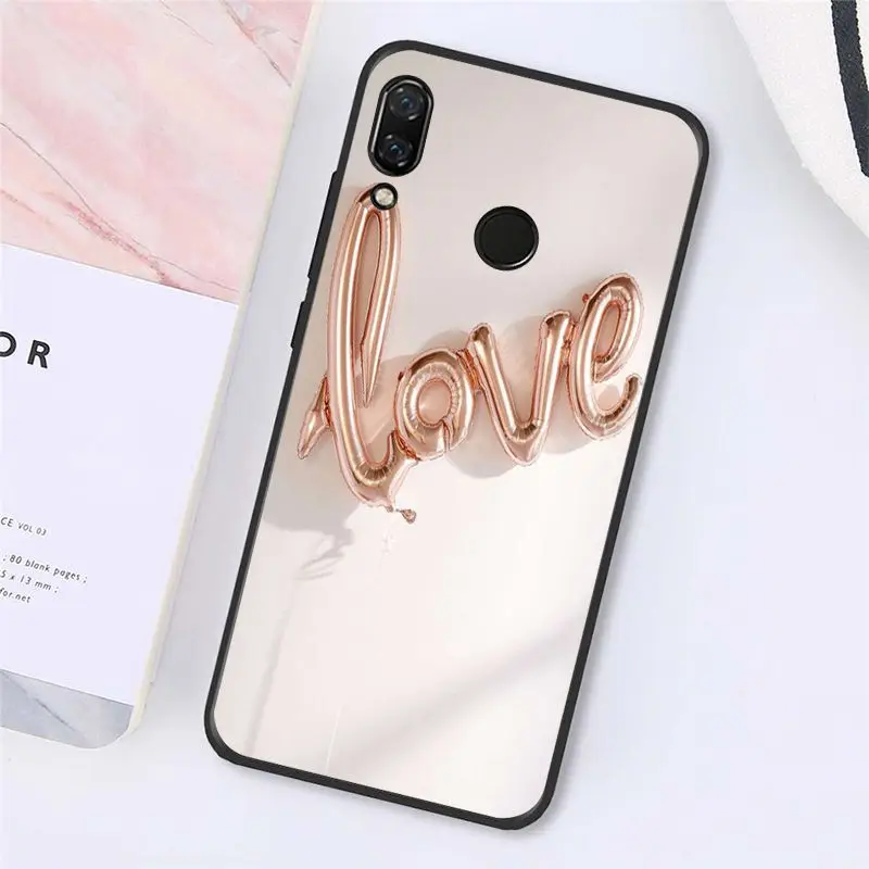 Love Heart Gold Rose Marble Stripes