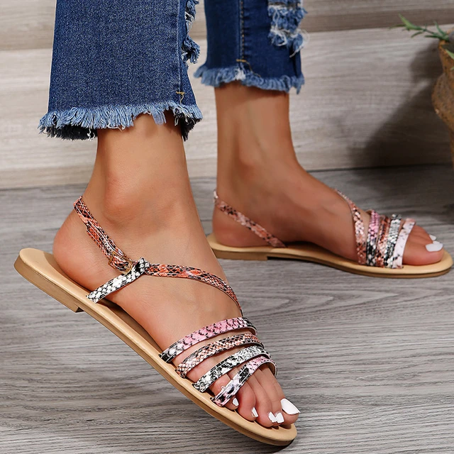 Sandalias planas de moda para mujer, informales de vestir, chanclas poco profundas de diseñador de lujo para primavera y otoño, novedad de 2022 _ - AliExpress Mobile