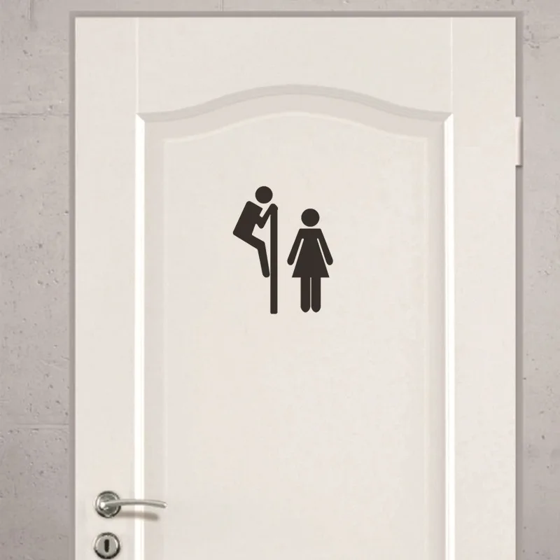 

Toilet Door Villain Sign Decorative Painting Toilet Stickers WC Hot Selling black Wall Stickers