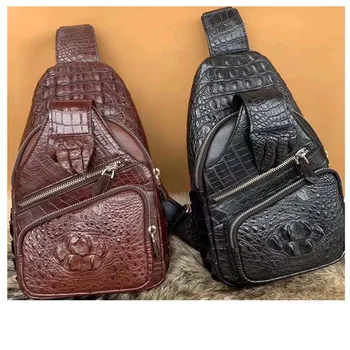 

fanzunxing Thai crocodile skin men's chest bag genuine leather bag large capacity men bag multi-functional men cross-body