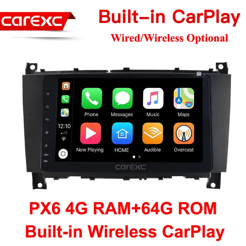 PX6 64G ROM CarExc 8 дюймов Android 9,0 стерео радиоплеер gps CarPlay для Mercedes Benz W209 2005 2006 W203 C180 C200 C220 C230 C240 C250 - Цвет: PX6 64G ROM