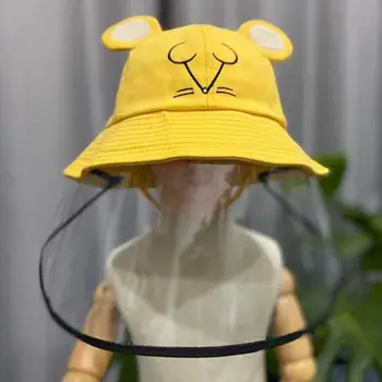 

COKK Chilidren Bucket Hat With Plastic Cover Full Face Eye Protection Anti Droplet Splash Windproof Hats For Girl Boy Kids