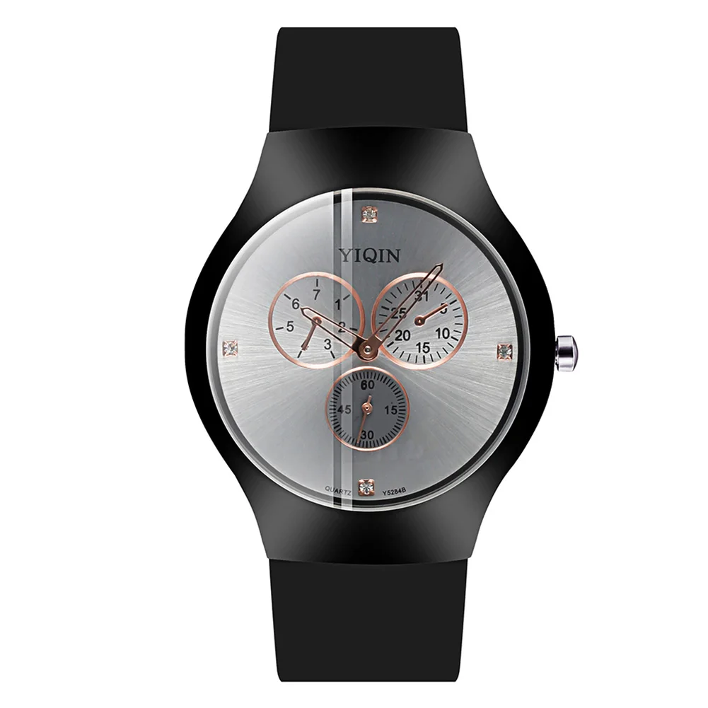 Модные Роскошные Кварцевые наручные часы черные женские водонепроницаемые часы женские часы резиновые мужские наручные часы для фитнеса часы с бриллиантовым циферблатом - Цвет: Black White