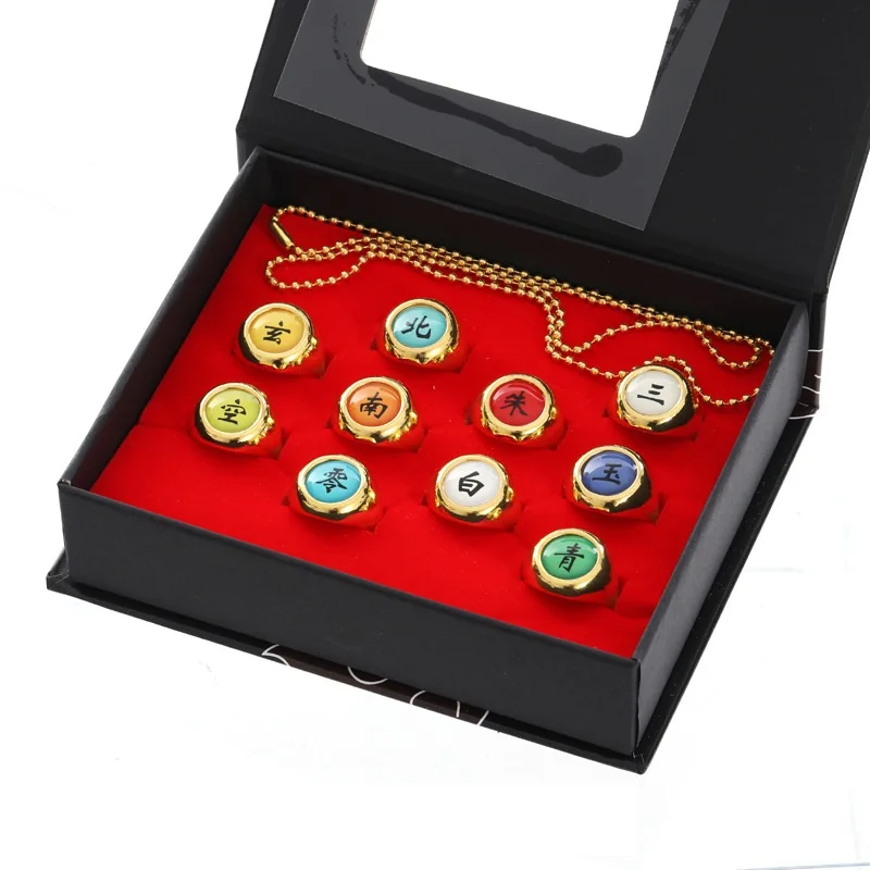10 шт./компл. мультфильм Наруто Shippuuden Jewerly косплей костюм кольца ниндзя Мода