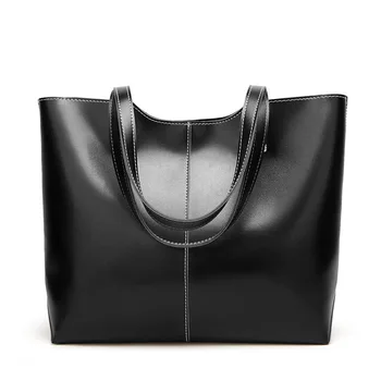 

Female women handbag big 2019 Simple Fashion Solid color pu leather Shoulder Bags women's totes black