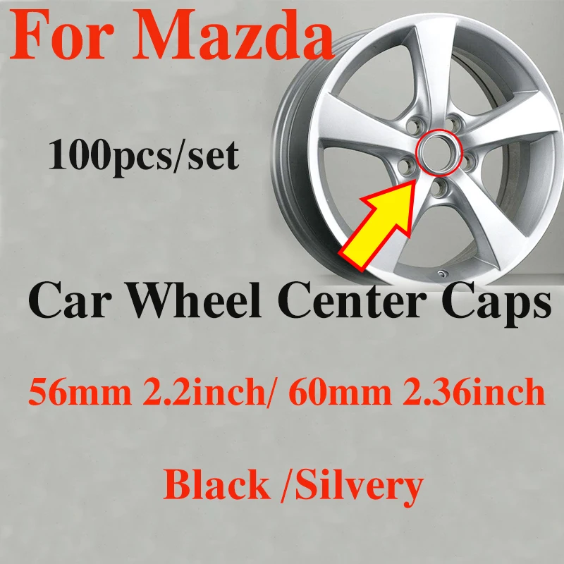 

Wholesale 56MM 60MM 100pcs/set Chrome For mazda CX 5 7 9 RX MPV MX Car Rims Wheel Hub Center Covers Auto Badge Wheels Hub Covers