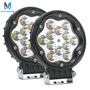 

MICTUNING 2Pcs Led Light WR 4.7 Inch Round LED Pods 30W 2918LM Off Road Driving Light Led Fog Lights Combo Spot Flood Work Light