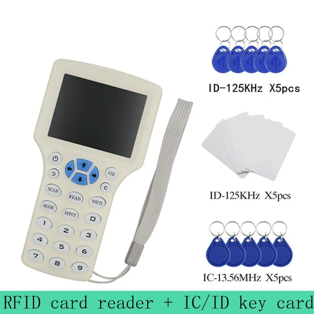English 10 IC/ID Frequency RFID Access Control Card Reader NFC Encryption Card Writer UID Chip Duplicator Smart Key Copier 08CD-Suit