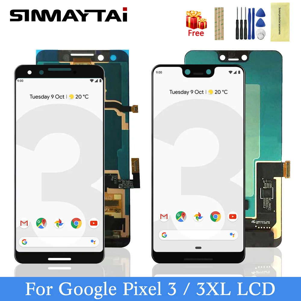 Для 6," Google Pixel 3 XL ЖК-дисплей и для 5,5" Google Pixel 3 ЖК-экран+ сенсорная панель дигитайзер