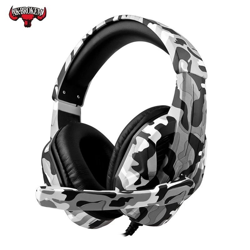 

gaming headset game controller eat-chicken camouflage headset with microphone Wired headphone for pc game XBOX PS4 pubg dota