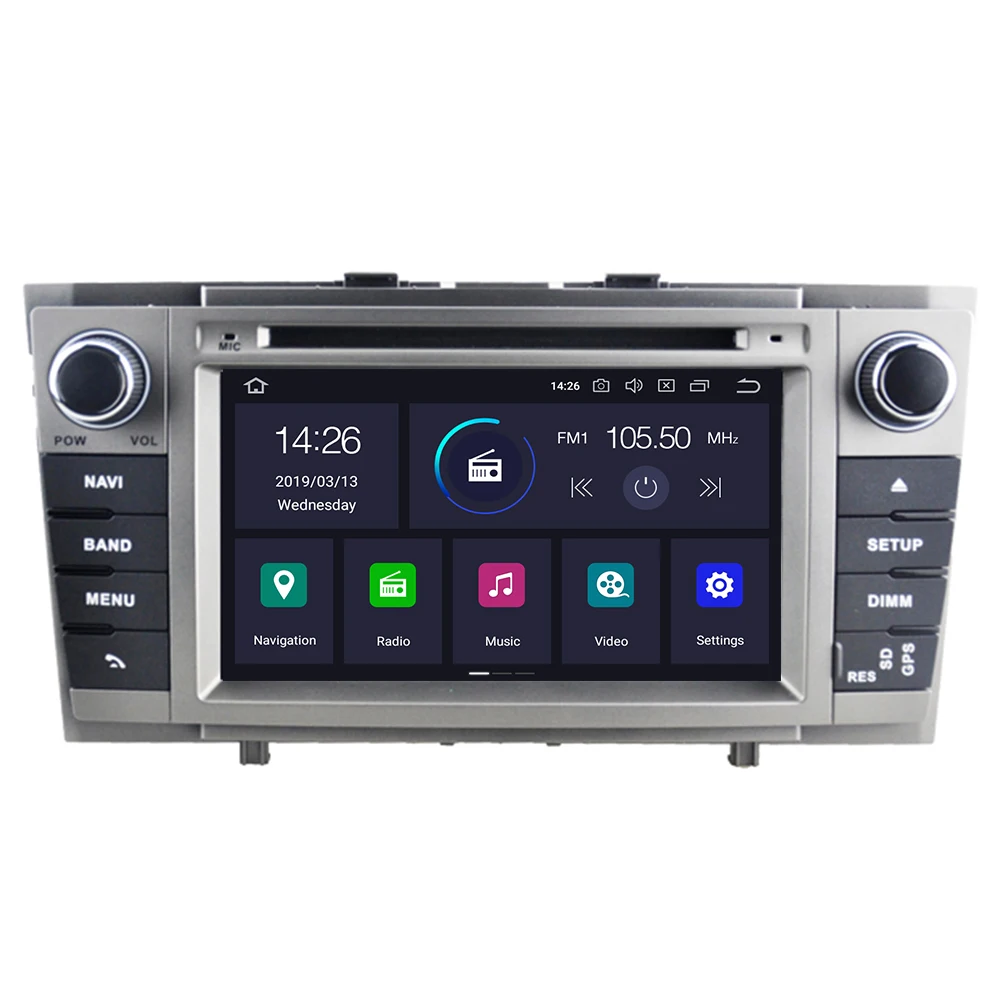Best Android 9.0 Car DVD Stereo Multimedia Headunit For Toyota T27 Avensis 2009 2019 Auto PC Radio GPS Navigation Video Audio 4G RAM