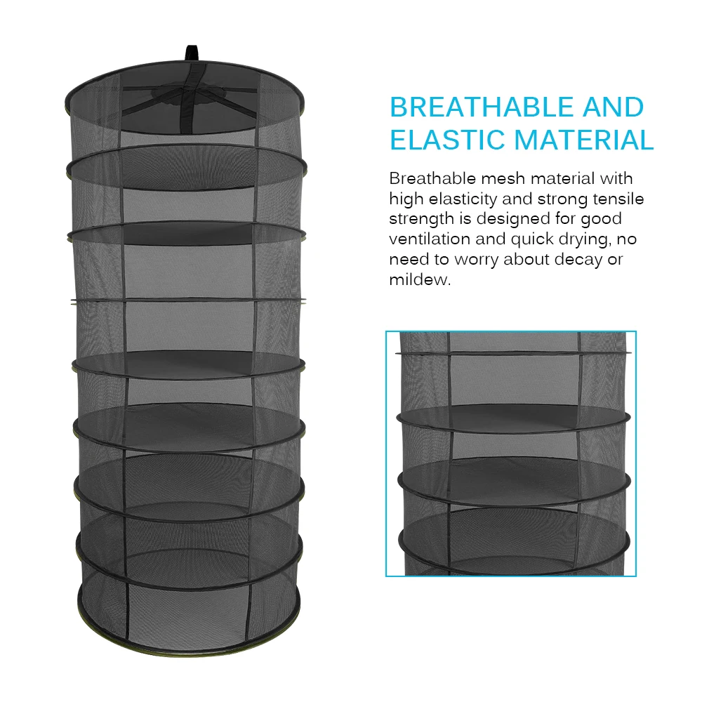 Сверхмощная сушильная стойка подвесная Сухая Сетка 60 см 8 слоев с отверстием дизайн для трав цветы бобы