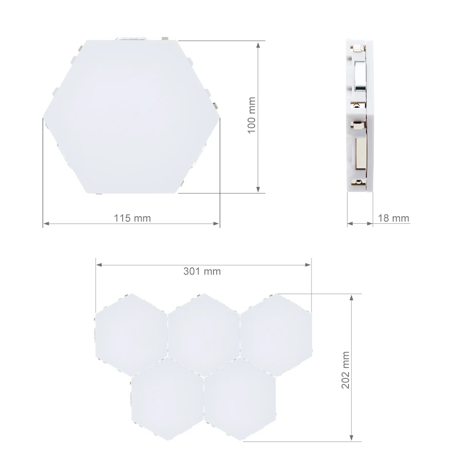  DIY Quantum Lights LED Hexagonal Lamps Wall Lamp Creative Geometry Light Smart Dimmable Touch Sensi - 4000210200104
