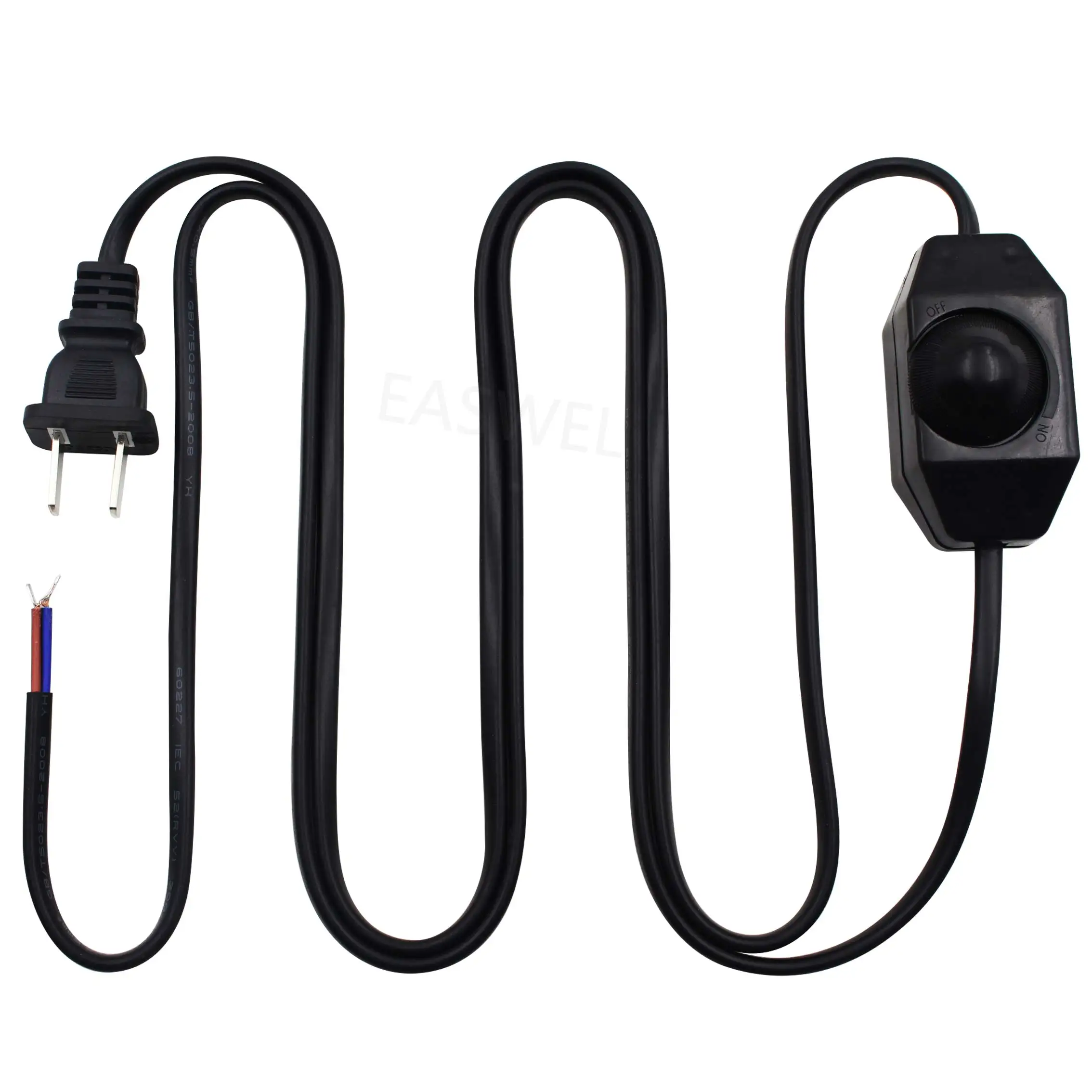50 шт. черная лампа шнур питания с диммером AC 250 V/110 V US Plug Z2N8