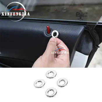 

Aluminium Silver 4* Car Door Lock Pin Knob Button Trim Cover Auto Inner Accessories For Mercedes-Benz A B CLA GLA GLK Class X156