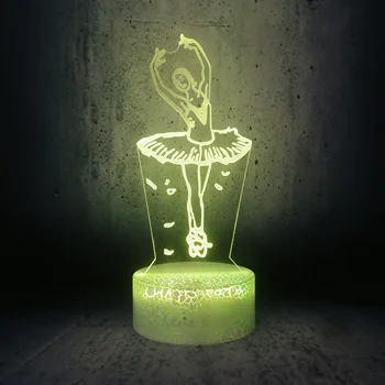 

Ballet Spin night light Stage Queen dancing beautiful 3D lamp girls room moon bulb