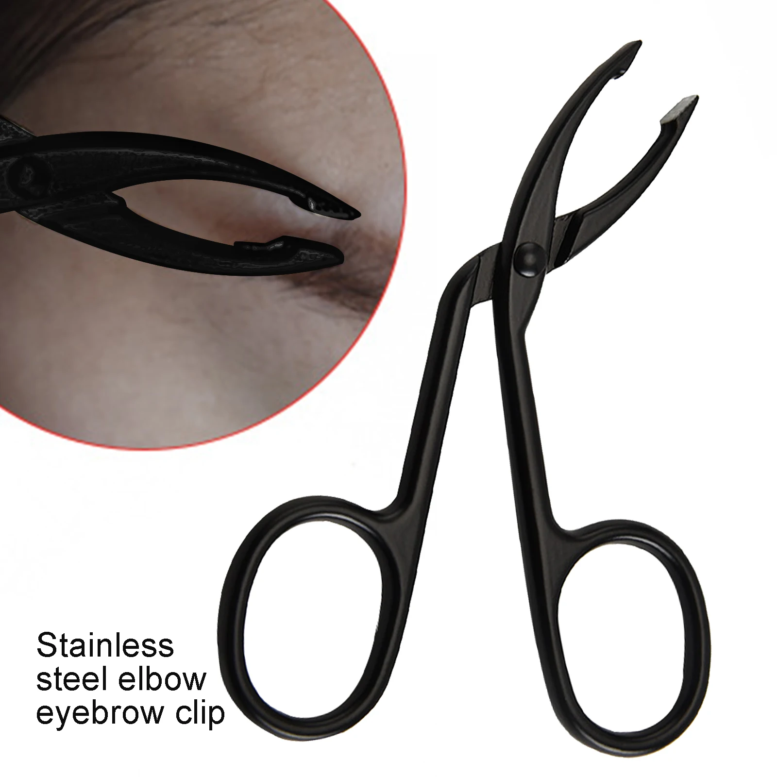 Eyebrow Tweezers Stainless Steel Elbow Eyebrow Pliers Clip Scissors Tweezers