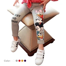 Леггинсы с Минни для девочек г. Весенние детские штаны с рисунком Дональда Дака детские леггинсы с эластичной резинкой на талии повседневные штаны для маленьких девочек от 3 до 7 лет