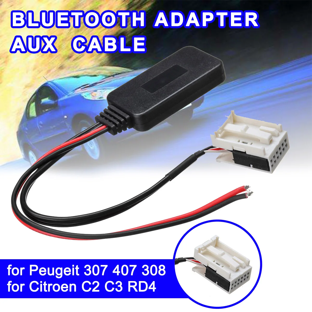 Для peugeot 207 307 407 308 для Citroen C2 C3 RD4 автомобильный 12Pin bluetooth модуль беспроводной Радио Стерео AUX-IN Aux кабель адаптер