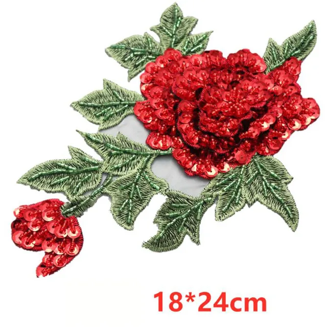 DIY big handmade sequins flower patches for clothing sew on