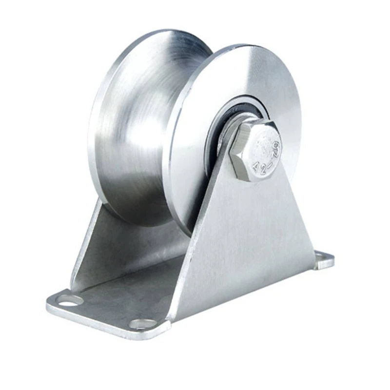 

U Type Groove Wheel Wire Rope Sliding Gate Lifting Crane Industrial Machine Durable Stainless Steel Corrosion Resistance
