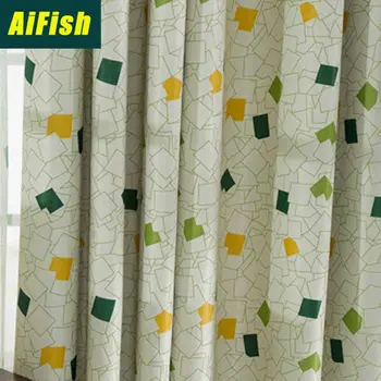 

Square Pattern Curtains Simple Modern Blackout Curtains Breathable Screens Suitable For Living Room Bedroom Balcony WP343T3