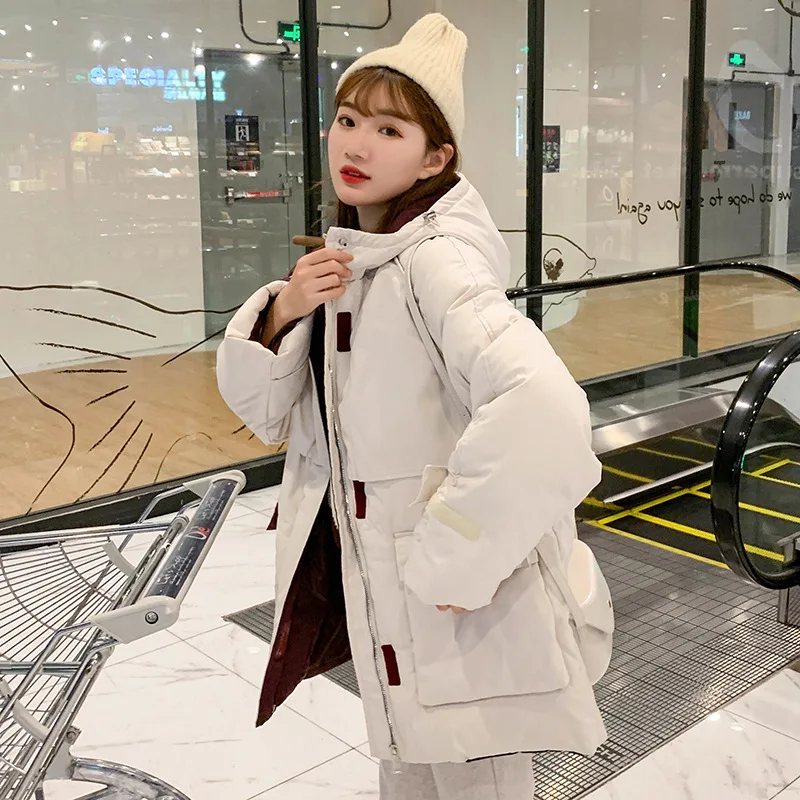 

Workwear down Jacket Cotton-padded Clothes Women's Short Thick Cotton-padded Clothes Students Korean-style Loose-Fit INS Cotton-