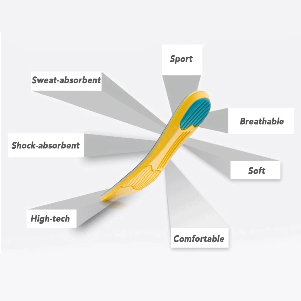 Мужская/Женская спортивная амортизирующая обувь, ортопедическая обувь, стельки, дышащая Абсорбирующая стелька