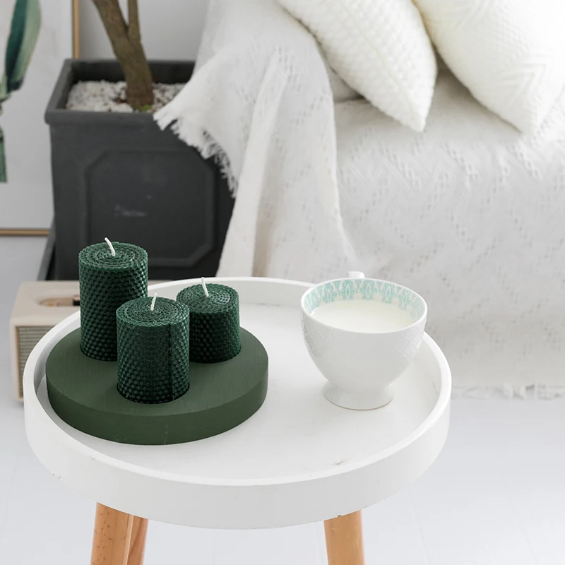 SWEETGO 3 holes candle holder wood board tray for home decoration party supplier dessert trays candy bar decorating