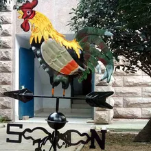 Металлическая флюгер с украшение «петух» петух Weathervanes Сад Патио Декор MDJ998