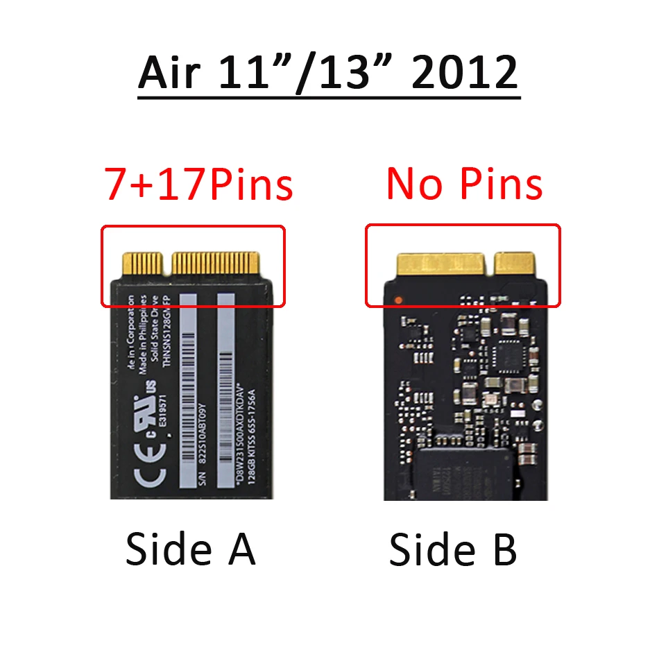 Genuine Mid 2012 For Air 11" A1465 13" A1466 Ssd Solid State Drive 128gb 256gb 512gb Md232 Md223 Md224 - Repair Components - AliExpress