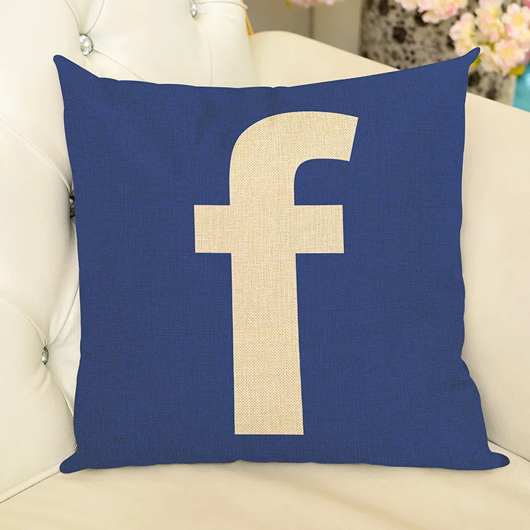 45x45 см приложение логотип Чехлы на подушки с Facebook YouTube Skype медиа-накидки на подушки, современные белье диванные подушки Чехол диван автомобиля домашний декор